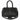 Black Suede Embroidered Duffel Handbag